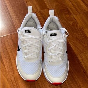 Nike White and Red Sneakers Lightweight Breathable Design